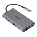 [DH-TC39] Dahua - Estación de Acoplamiento (9 en 1) USB 3.1 Tipo C a USB 3.0 + HDMI + RJ45 + VGA + SD/TF + PD Admite Lectura y Escritura en Tarjetas SD/TF Conexión Plug and Play Carcasa Metálica