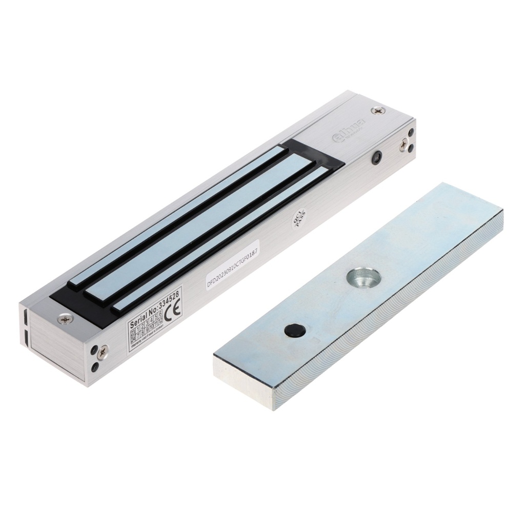 [DHI-ASF280A-V1] Dahua - Cerradura Magnetica 12V de 600 Lbs (280 Kgs) Indicador de Estado LED Material Antidesgaste y Magnetismo Anti-Residual Aplicaciones en Puerta de Metal y Madera