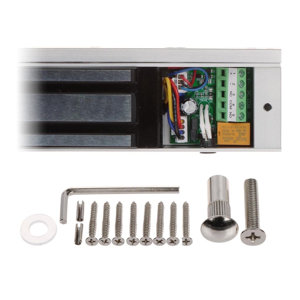 [DHI-ASF280A-V1] Dahua - Cerradura Magnetica 12V de 600 Lbs (280 Kgs) Indicador de Estado LED Material Antidesgaste y Magnetismo Anti-Residual Aplicaciones en Puerta de Metal y Madera