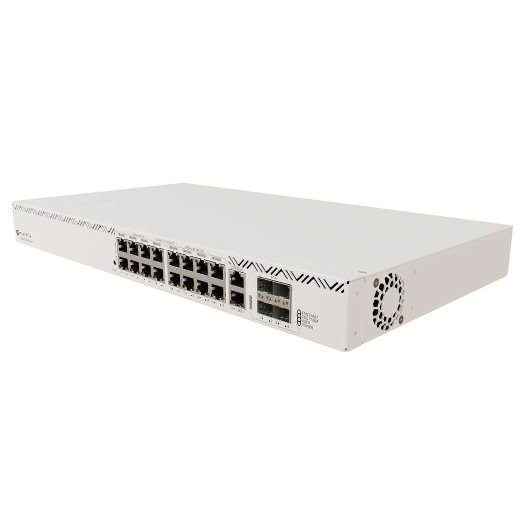[CRS320-8P-8B-4S+RM] Mikrotik - Cloud Router Switch 16 Puertos 8 PoE+ y 8 PoE++ Fuentes Redundantes Hot-Swap
