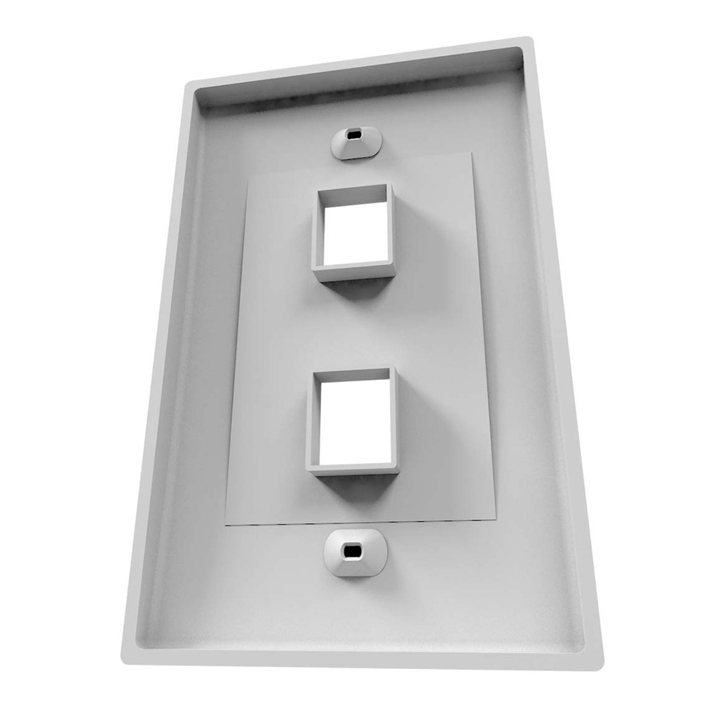 [AW161NXT02] Nexxt - Face Plate Placa Frontal de Pared para Keystone 2 Puertos [Blanco]