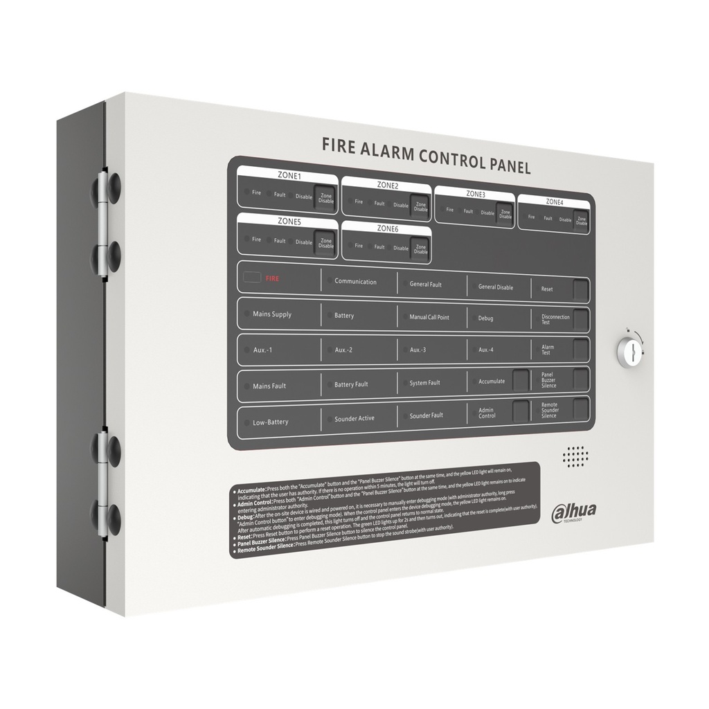 [DHI-HY-C102-8L] Dahua - Panel de Control de Alarma Contra Incendios Convencional de 8 Zonas Capacidad de 25 Detectores por Zona Alimentación Principal de 100 VCA a 240 VCA Grado de Protección IP30 Salida para Campana de Incendio... [Convencional]