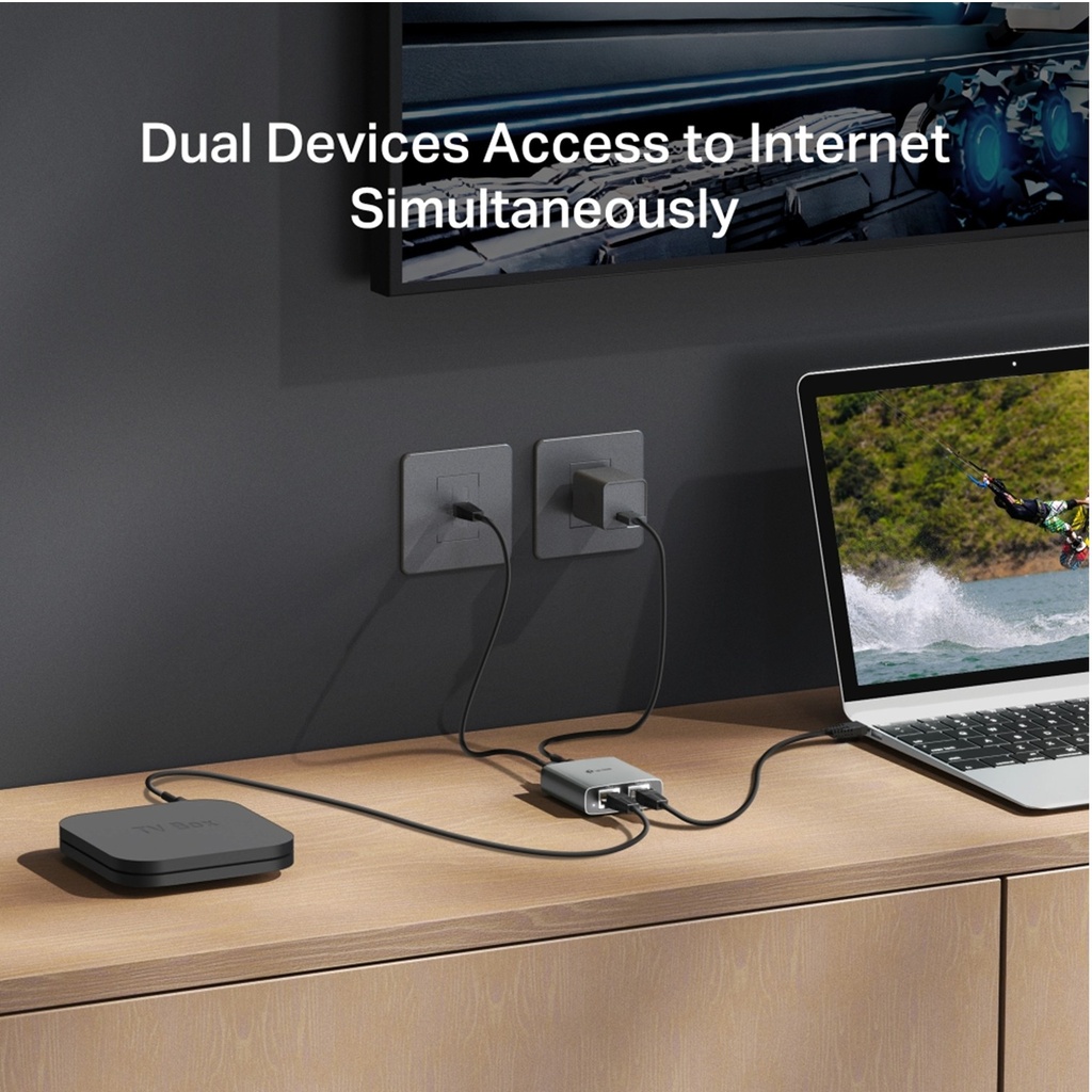 [EH210] TP-Link - Splitter Ethernet Gigabit de 1 a 2 Puertos