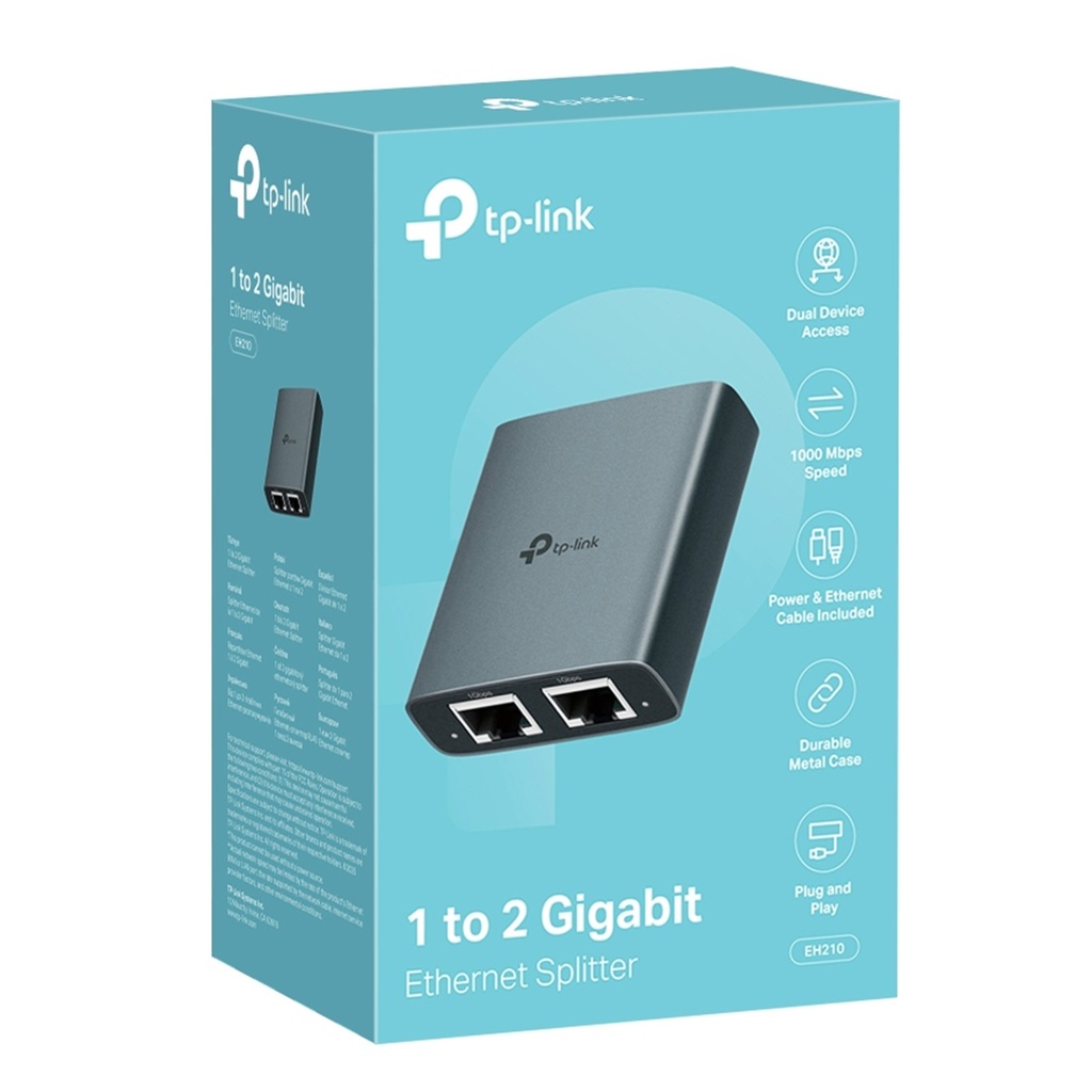 [EH210] TP-Link - Splitter Ethernet Gigabit de 1 a 2 Puertos