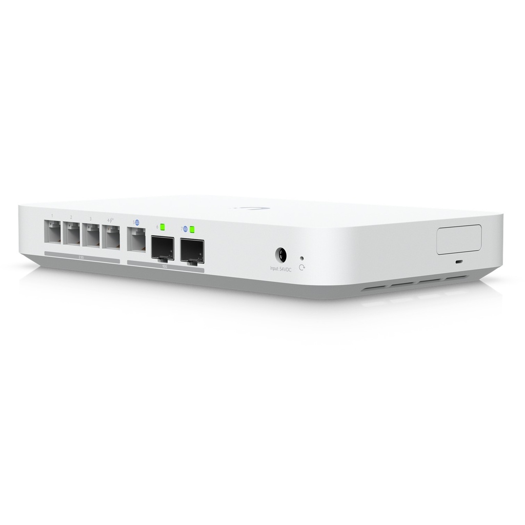 [UCG-Fiber] Ubiquiti - Router y Gateway (Todo en Uno) de 10G Diseñado para Escritorio con Switch Integrado de 4 Puertos 2.5 GbE y 1 Puerto 10G SFP+ Compatibilidad Total con Full Stack UniFi