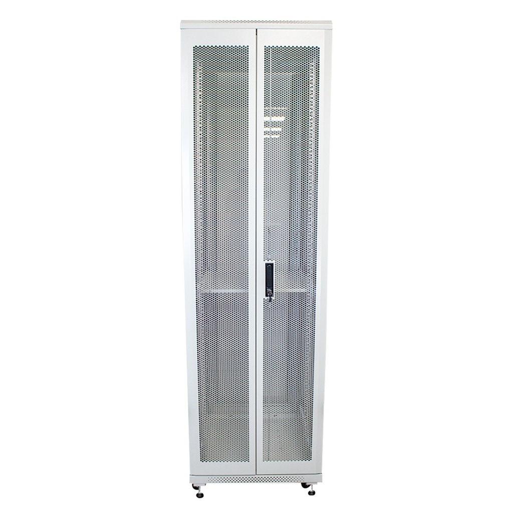 [AS6842-VDM/600x800-RAL7035] Onlink - Rack de Piso [42U] Cerrado 600x800x2054mm con Puerta Frontal de Vidrio y Doble Puerta Trasera de Malla [Gris Luminoso]