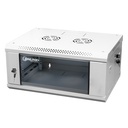 [WM6404-450-RAL7035] Onlink - Rack de Pared [4U] Cerrado Fijo 600x450x280mm con 3 Cerraduras y Puerta de Vidrio [Gris Luminoso]