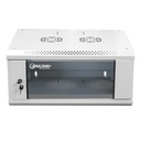 [WM6404-450-RAL7035] Onlink - Rack de Pared [4U] Cerrado Fijo 600x450x280mm con 3 Cerraduras y Puerta de Vidrio [Gris Luminoso]