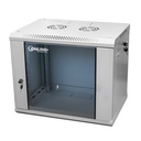 [WM6409-450-RAL7035] Onlink - Rack de Pared [9U] Cerrado Fijo 600x450x501mm con 3 Cerraduras y Puerta de Vidrio [Gris Luminoso]