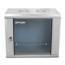 [WM6409-450-RAL7035] Onlink - Rack de Pared [9U] Cerrado Fijo 600x450x501mm con 3 Cerraduras y Puerta de Vidrio [Gris Luminoso]