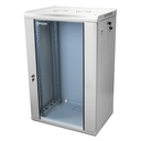 [WM6418-450-RAL7035] Onlink - Rack de Pared [18U] Cerrado Fijo 600x450x901mm con 3 Cerraduras y Puerta de Vidrio [Gris Luminoso]