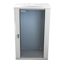 [WM6418-450-RAL7035] Onlink - Rack de Pared [18U] Cerrado Fijo 600x450x901mm con 3 Cerraduras y Puerta de Vidrio [Gris Luminoso]