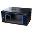 [WM6404-450-BLACK] Onlink - Rack de Pared [4U] Cerrado Fijo 600x450x280mm con 3 Cerraduras y Puerta de Vidrio [Negro]