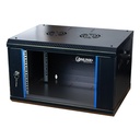 [WM6406-450-BLACK] Onlink - Rack de Pared [6U] Cerrado Fijo 600x 450x368mm con 3 Cerraduras y Puerta de Vidrio [Negro]