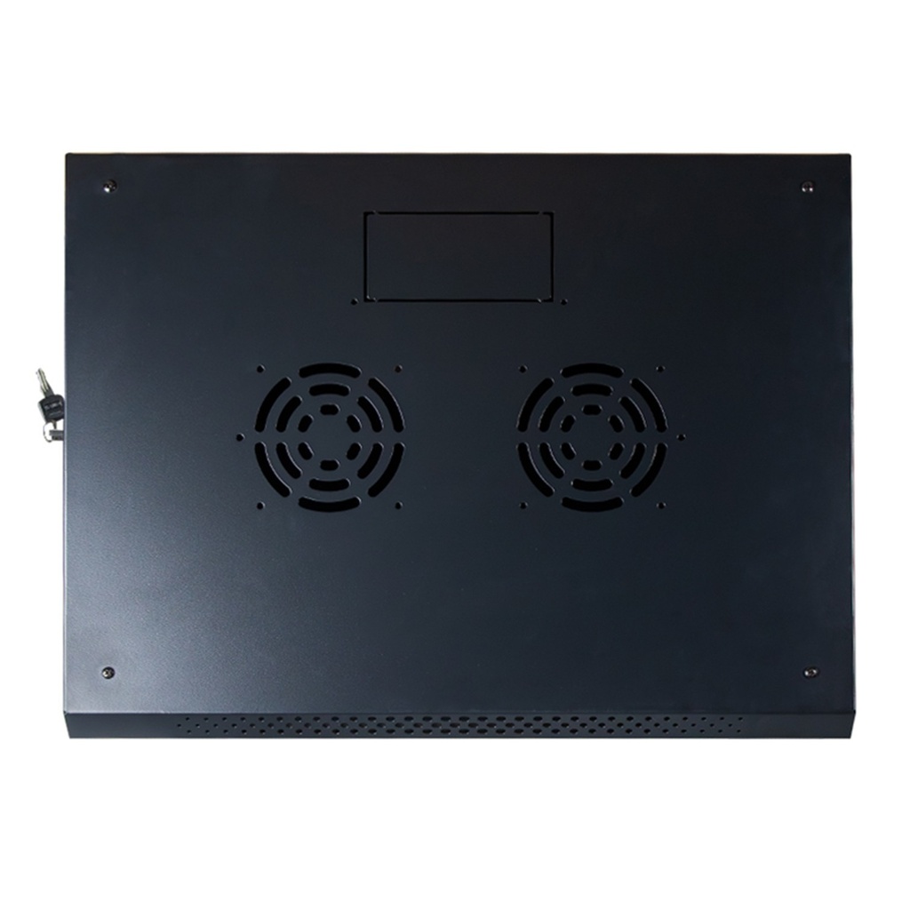 [WM6406-450-BLACK] Onlink - Rack de Pared [6U] Cerrado Fijo 600x 450x368mm con 3 Cerraduras y Puerta de Vidrio [Negro]