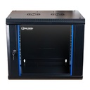 [WM6409-450-BLACK] Onlink - Rack de Pared [9U] Cerrado Fijo 600x450x501mm con 3 Cerraduras y Puerta de Vidrio [Negro]