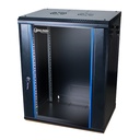 [WM6412-450-BLACK] Onlink - Rack de Pared [12U] Cerrado Fijo 600x450x635mm con 3 Cerraduras y Puerta de Vidrio [Negro]