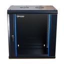 [WM6412-450-BLACK] Onlink - Rack de Pared [12U] Cerrado Fijo 600x450x635mm con 3 Cerraduras y Puerta de Vidrio [Negro]