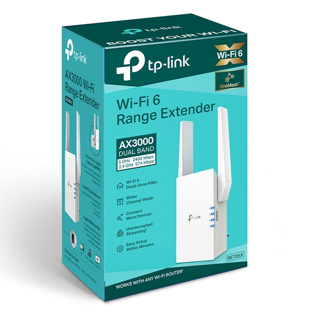 [RE705X] TP-Link - Extensor de Rango WiFi Doble Banda AX3000 WiFi6