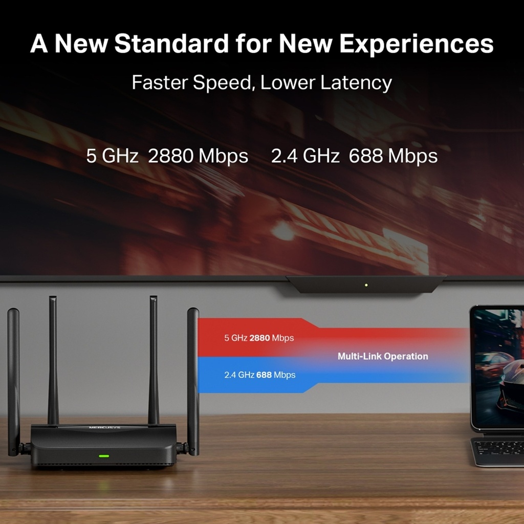 [MR25BE] Mercusys - Router Inalambrico WiFi Doble Banda BE3600 WiFi7