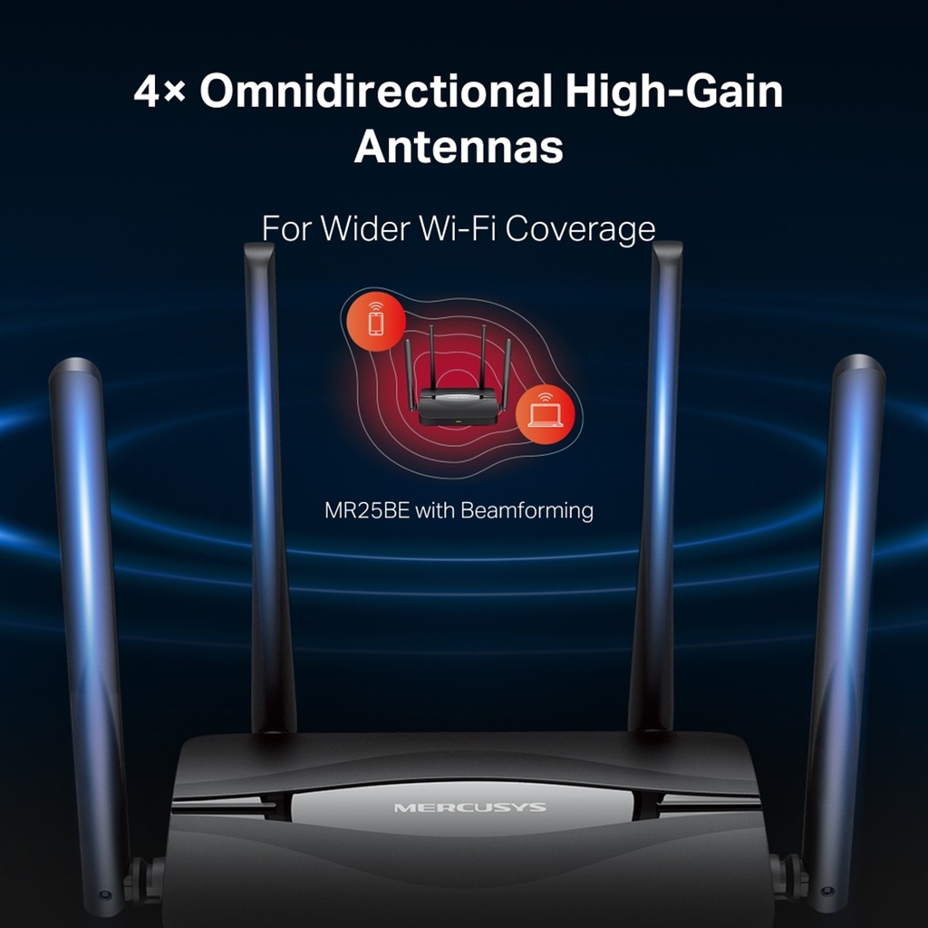 [MR25BE] Mercusys - Router Inalambrico WiFi Doble Banda BE3600 WiFi7