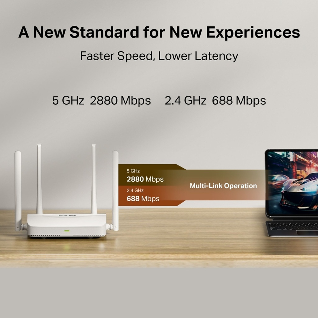 [MR25WBE] Mercusys - Router Inalambrico WiFi Doble Banda BE3600 WiFi7