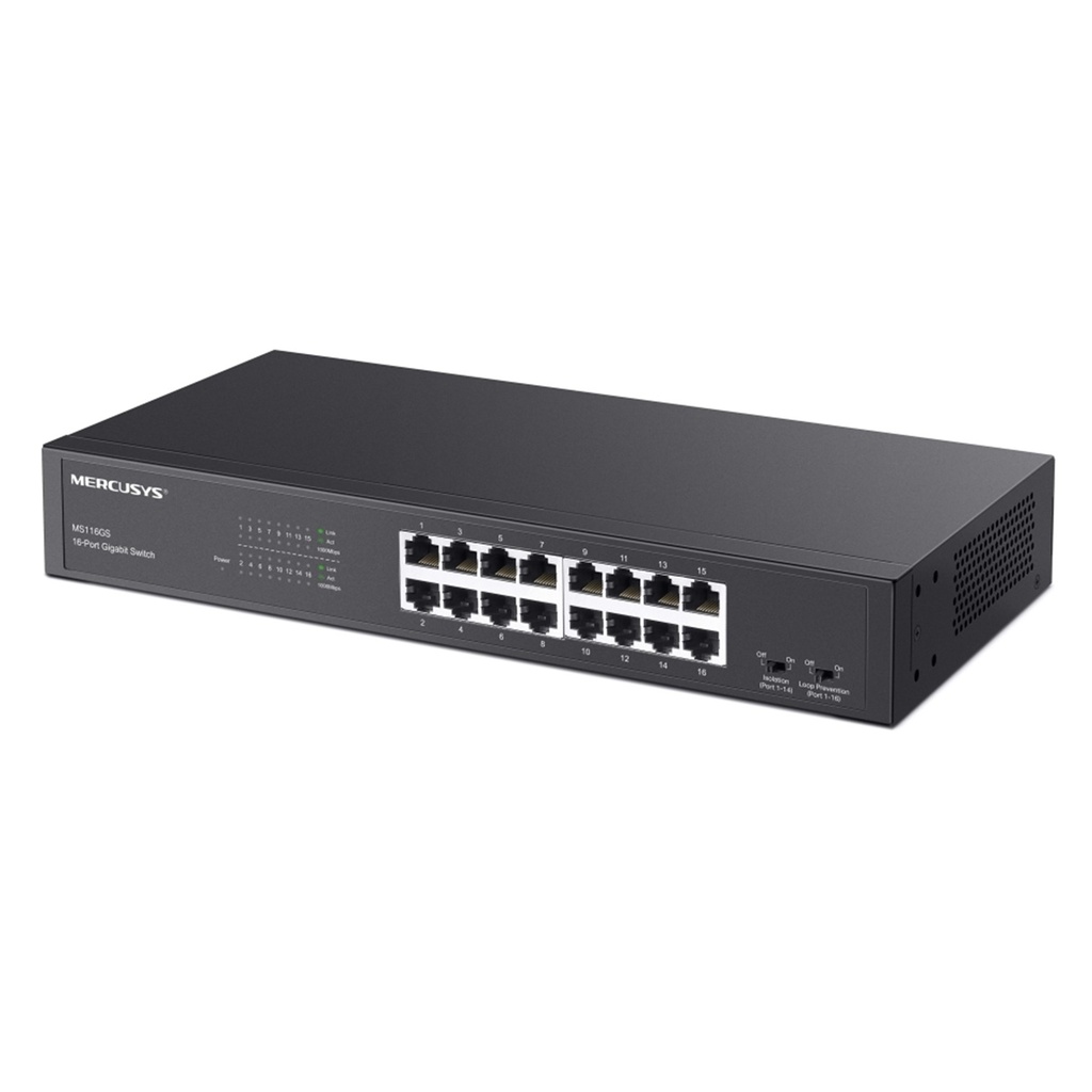 [MS116GS] Mercusys - Switch de Escritorio/Rack de 16 Puertos Gigabit