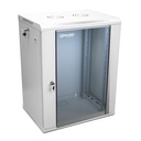 [WM6415-450-RAL7035] Onlink - Rack de Pared [15U] Cerrado Fijo 600x450x769mm con 3 Cerraduras y Puerta de Vidrio [Gris Luminoso]