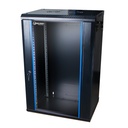 [WM6418-450-BLACK] Onlink - Rack de Pared [18U] Cerrado Fijo 600x450x901mm con 3 Cerraduras y Puerta de Vidrio [Negro]