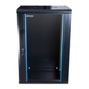 [WM6418-450-BLACK] Onlink - Rack de Pared [18U] Cerrado Fijo 600x450x901mm con 3 Cerraduras y Puerta de Vidrio [Negro]