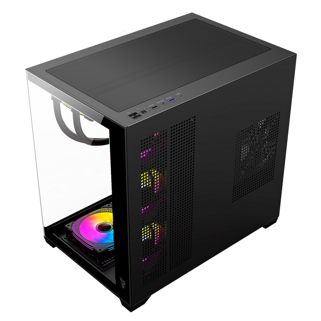 [CG85X-BK] Fantech - Case Lumina Mid Tower+ 6 Fans [Negro]