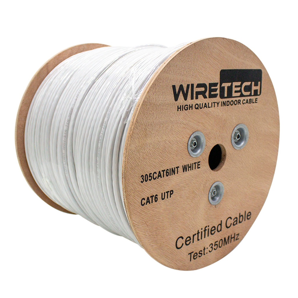[LP-305C6INT] WireTech - Cable UTP CAT6 (Categoría 6) Interior (Blanco) [Bobina 305 Metros]