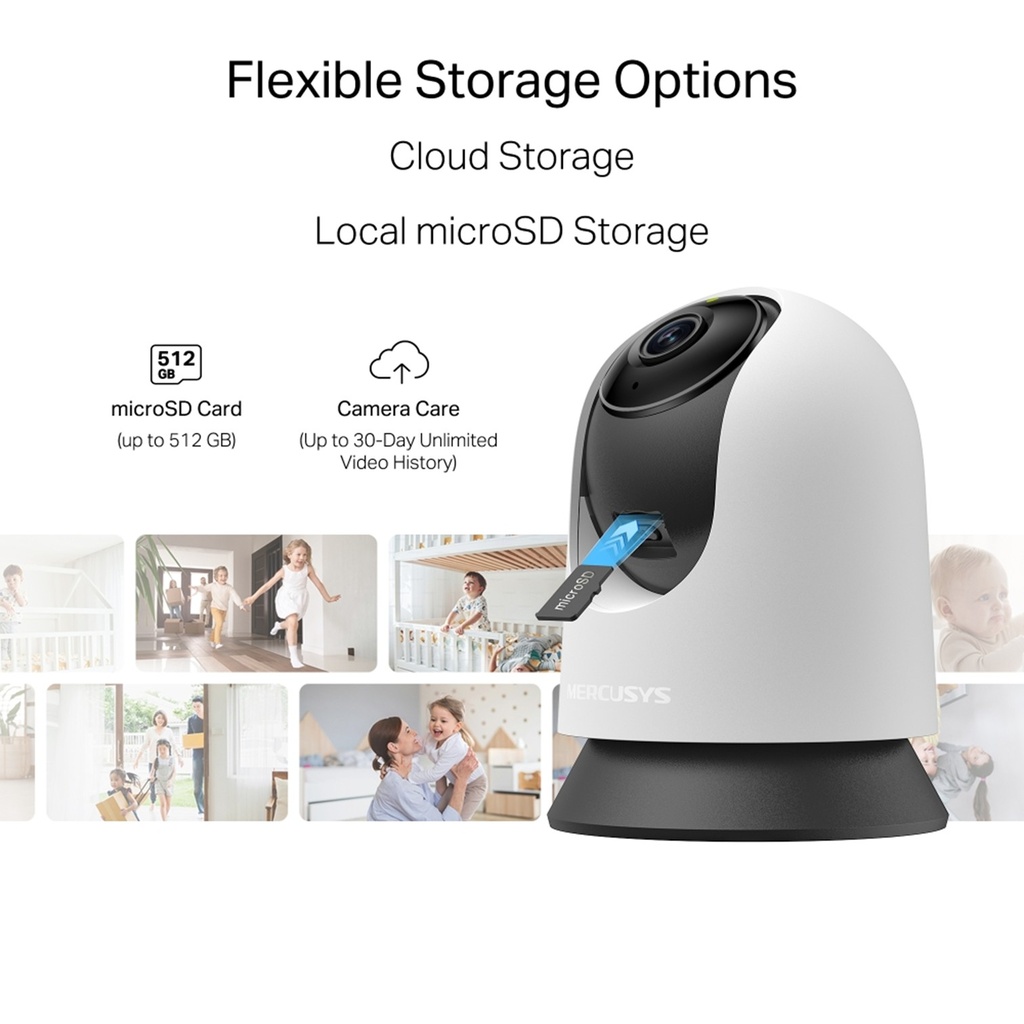 [MC210] Mercusys - Cámara Wi-Fi 2K 3MP de 360 con Detección inteligente Audio Bidreccional Visión Nocturna
