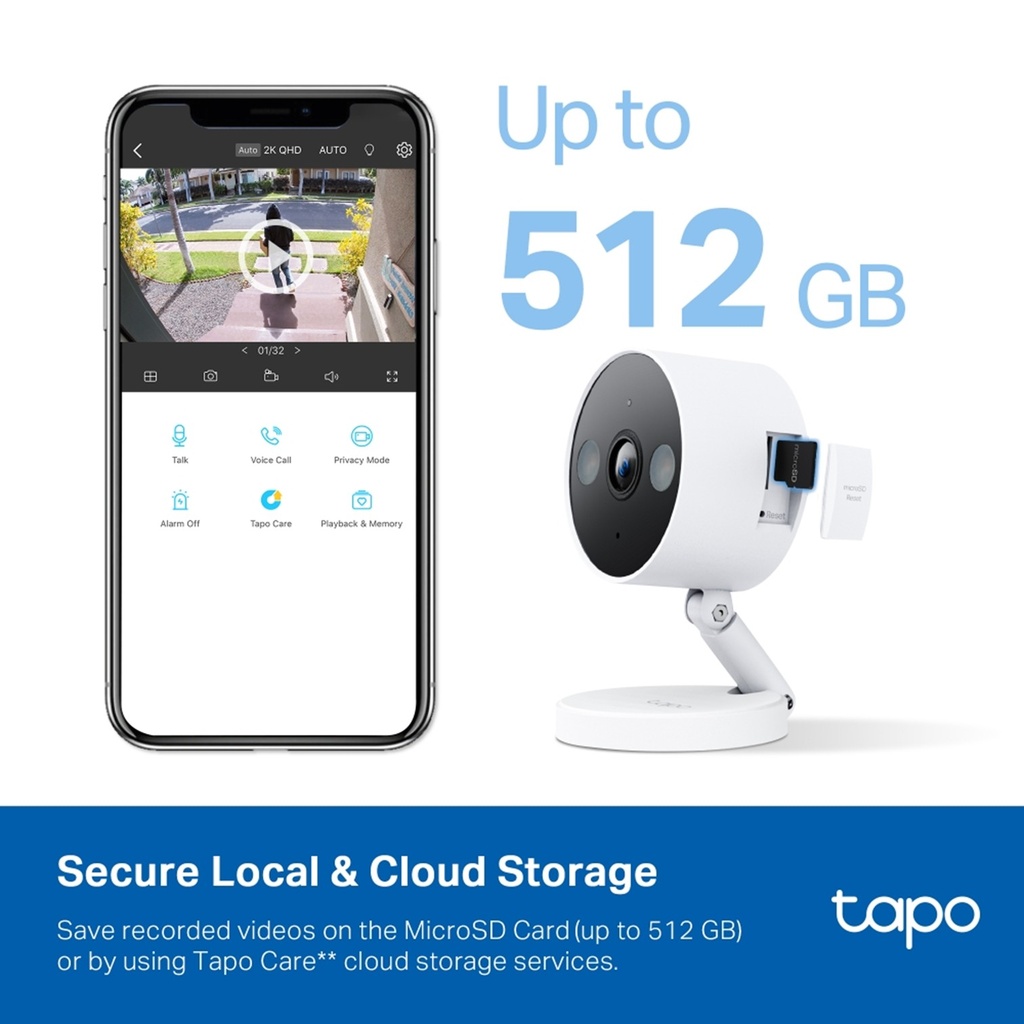 [C120] TP-Link - Cámara de Vigilancia Wi-Fi 2K QHD 4MP con Modo Infrarrojo Invisible y Detección IA Avanzada [Tapo]