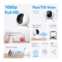 [C200] TP-Link - Cámara Wi-Fi 1080p Full HD de 360 Grados Giro e Inclinación con Detección por IA Audio Bidreccional Visión Nocturna [Tapo]