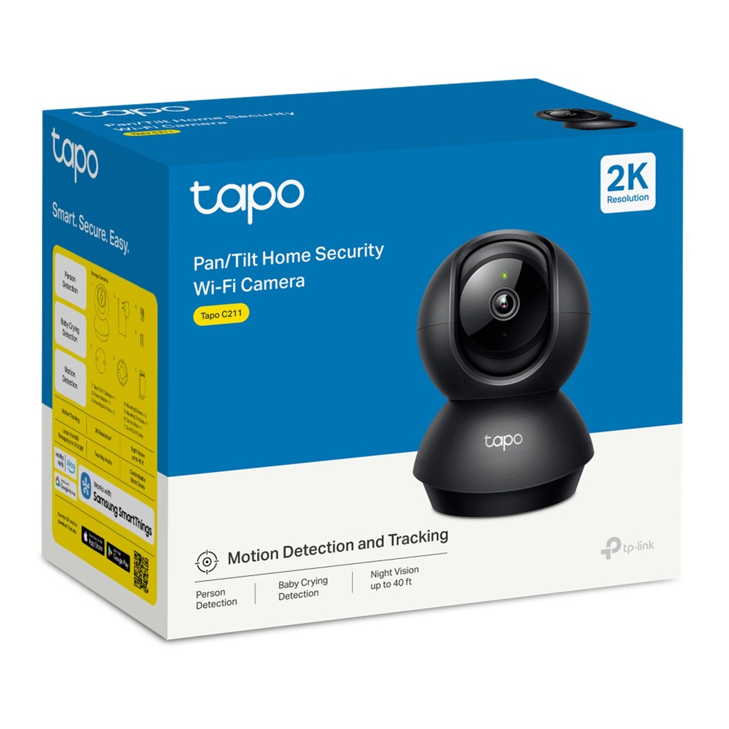 [C211] TP-Link - Cámara Wi-Fi 2K 3MP de 360 Grados con Detección por IA y Llanto de Bebé Audio Bidreccional Visión Nocturna [Tapo]