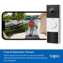 [D210] TP-Link - Timbre Inteligente IP65 con Cámara 3MP y Visión Nocturna a Color [Tapo]