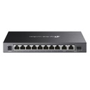[DS110GMP] TP-Link - Switch de Escritorio No Gestionado Gigabit de 10 puertos con 8 Puertos PoE+ (9 x Gigabit RJ45 Puertos 1 x Gigabit combo SFP/RJ45 Puerto) [Omada]