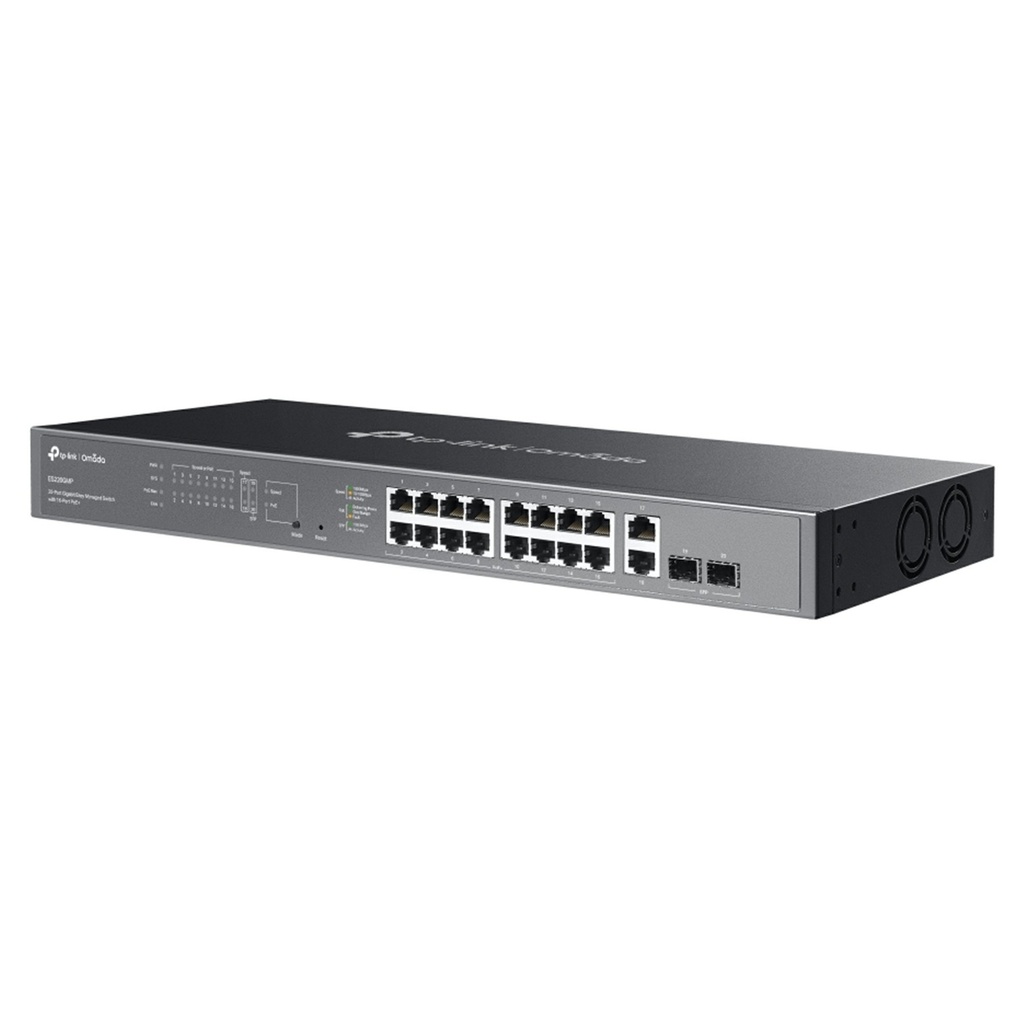 [ES220GMP] TP-Link - Switch Easy Managed 20 Puertos Gigabit con 16 Puertos PoE+ 2 x Puertos RJ45 Gigabit 2 x Puertos Gigabit SFP 250W Potencia PoE Total [Omada]