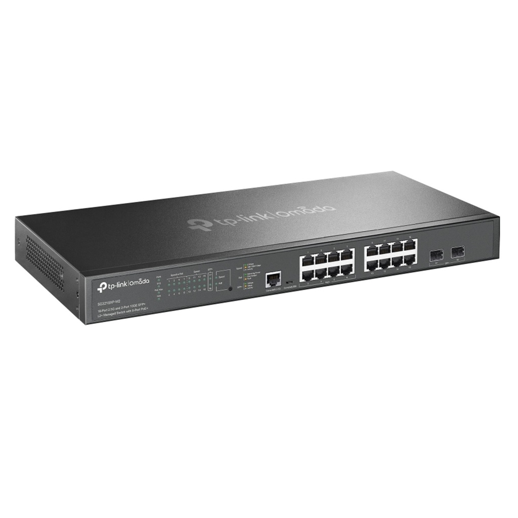 [SG3218XP-M2] TP-Link - Switch L2+ de 16 Puertos a 2.5G y 2 SFP+ a 10G con 8 PoE+ 240W de Alimentación PoE [Omada]