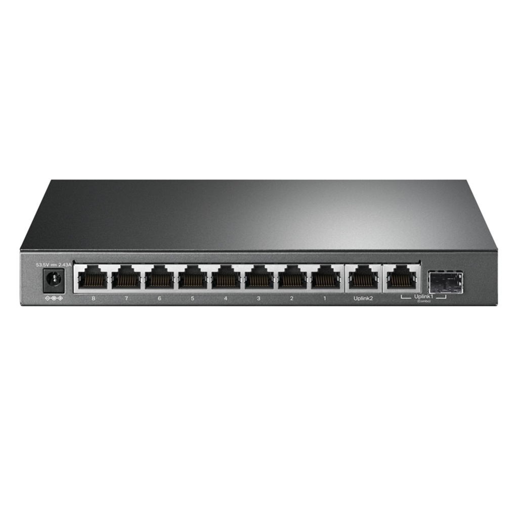 [TL-SG1210MP] TP-Link - Switch de Escritorio Gigabit de 10 Puertos con PoE + de 8 Puertos (9 puertos RJ45 gigabit y 1 puerto combo SFP / RJ45 gigabit)