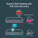 [TL-SG1210MP] TP-Link - Switch de Escritorio Gigabit de 10 Puertos con PoE + de 8 Puertos (9 puertos RJ45 gigabit y 1 puerto combo SFP / RJ45 gigabit)