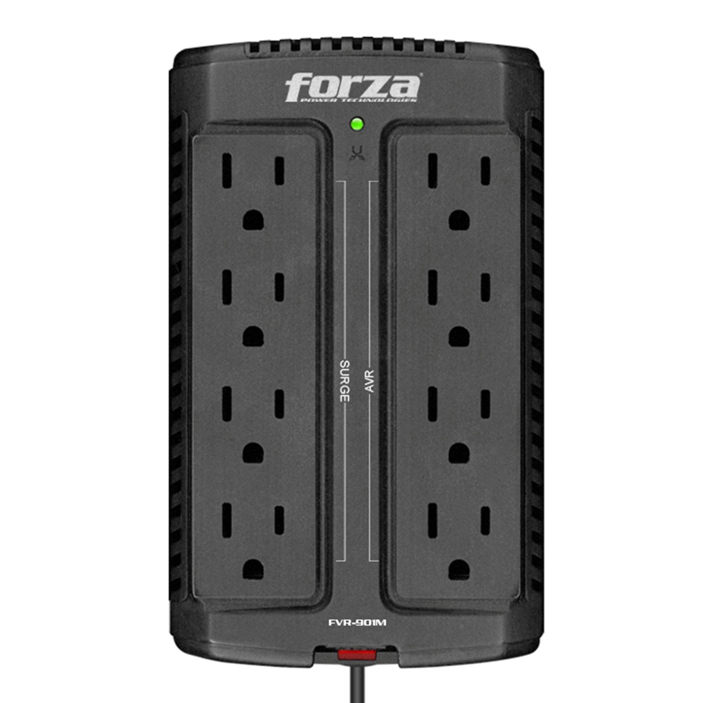 [FVR-902] Forza - Regulador Automático de Voltaje 900VA/450W [8] x NEMA Universales 220V