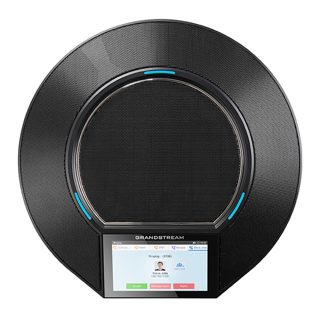 [GAC2500] Grandstream - Teléfono de Audioconferencia IP 6 líneas 6 cuentas SIP conferencia de 7 vías con puente integrado pantalla táctil capacitiva de 4.3 pulgadas 800x480 Android 4.4 puerto Gigabit autosensible con PoE Wi-Fi y Bluetooth integrados