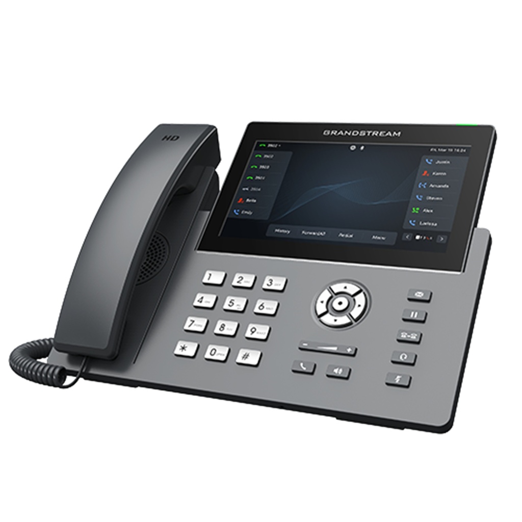 [GRP2670] Grandstream - Teléfono IP 12 líneas 16 cuentas SIP 48 teclas VPK pantalla táctil capacitiva 7 pulgadas 1024x600 PoE integrado dos puertos Gigabit Wi-Fi 6 doble banda Bluetooth