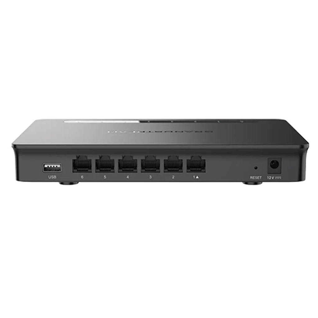 [GWN7001] Grandstream - Router Empresarial 6 puertos Gigabit Ethernet configurables como WAN/LAN enrutamiento NAT de 2.2Gbps rendimiento IPsec VPN de 530Mbps hasta 50 túneles VPN concurrentes IPsec PPTP L2TP OpenVPN y WireGuard