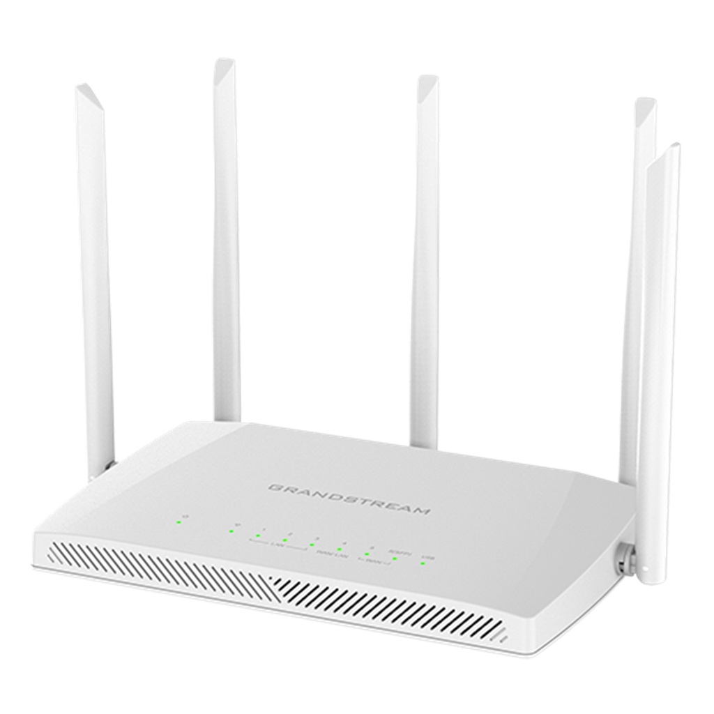[GWN7062M] Grandstream - Router Wi-Fi 6 AX3000 hasta 3Gbps de rendimiento inalámbrico 2.4GHz 2x2:2 y 5GHz 3x3:2 MU-MIMO hasta 256 clientes concurrentes 1 puerto WAN combo SFP/RJ45 de 2.5G 1 WAN/LAN Gigabit 1 LAN de 2.5G y 2 LAN de 1G