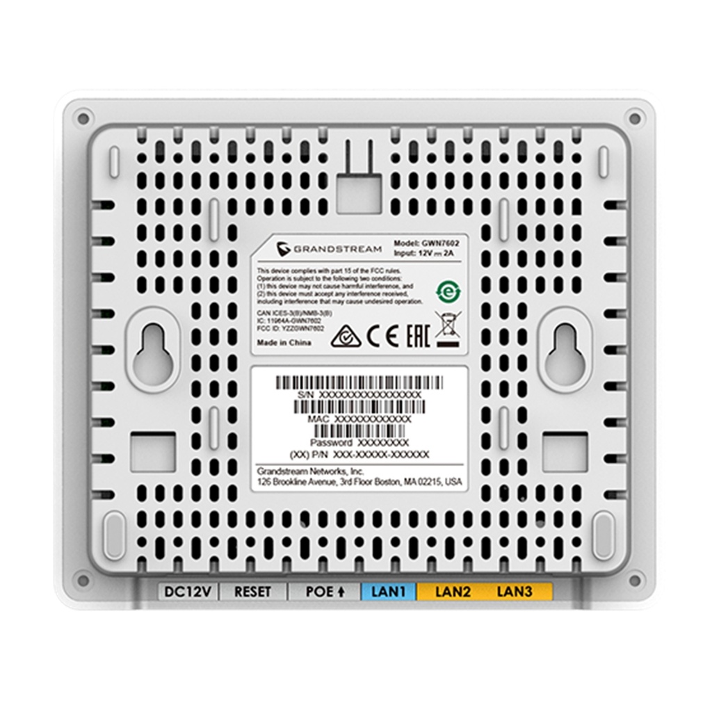 [GWN7604] Grandstream - Punto de Acceso Wi-Fi 6 rendimiento inalámbrico agregado de 3Gbps 2.4GHz 573.5Mbps 2x2:2 MU-MIMO 5GHz 2.4Gbps 3x3:2 MU-MIMO hasta 256 clientes concurrentes cobertura hasta 100 metros 4 puertos Gigabit uno con PoE/PoE+ y 2 con PSE