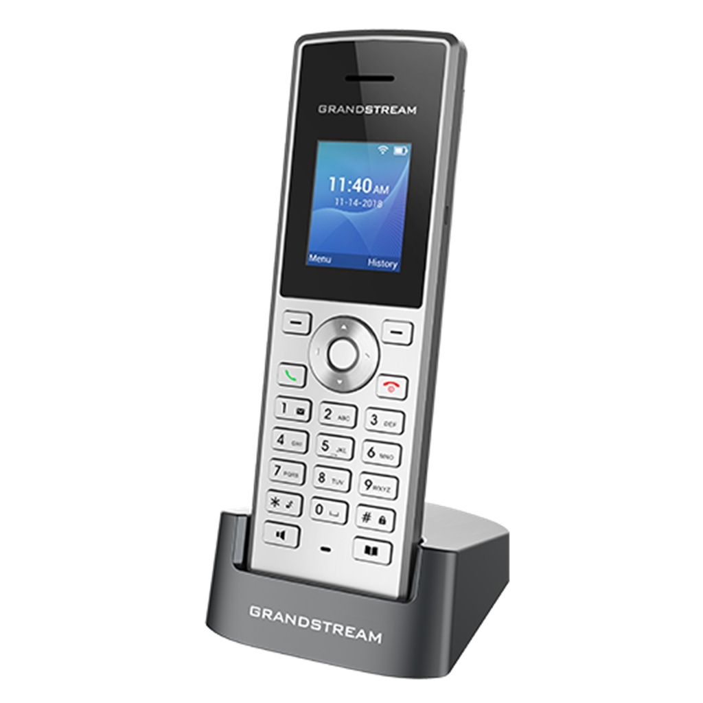 [WP810] Grandstream - Teléfono IP Wi-Fi Cordless 2 cuentas SIP 2 líneas Wi-Fi doble banda 802.11a/b/g/n/ac 2.4 GHz y 5 GHz 6 horas de conversación 120 horas en espera