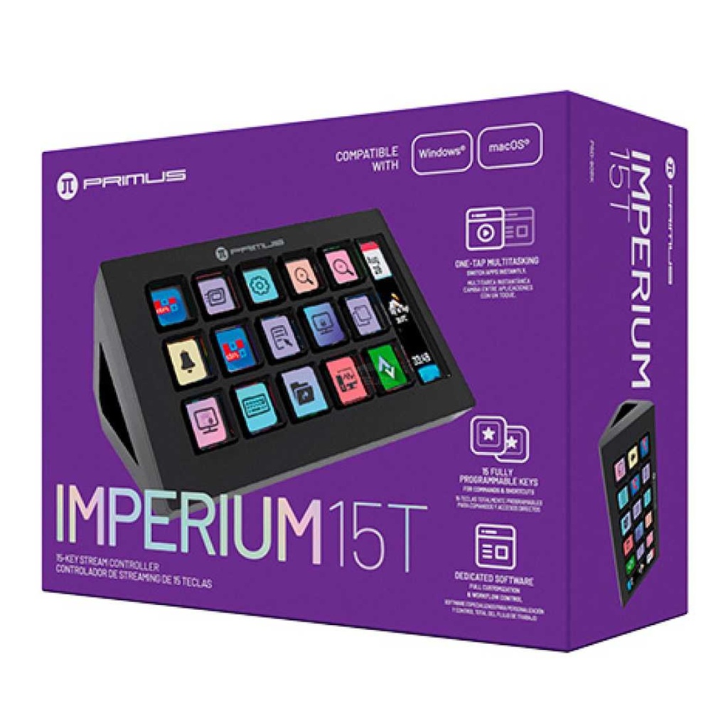 [PSD-90BK] Primus - Stream Deck 15 Teclas Macro LCD